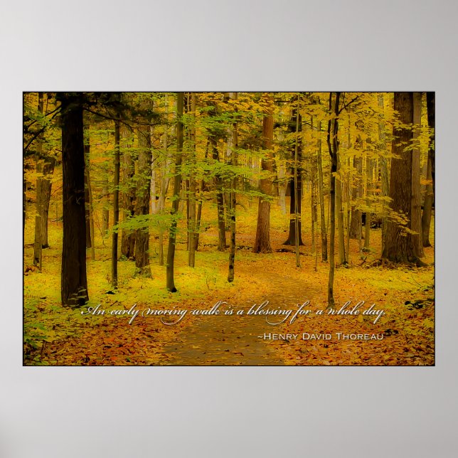 Póster Woodland Trail y Henry David Thoreau (Frente)