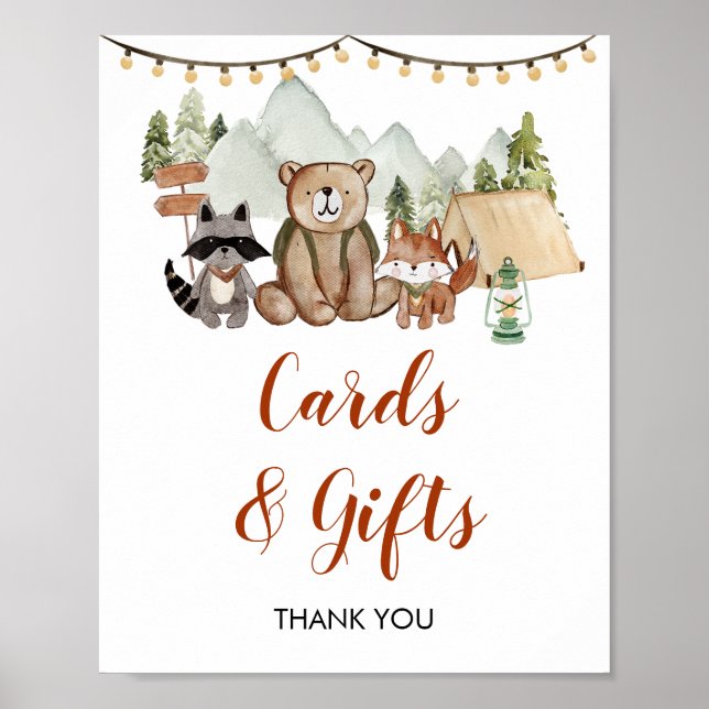 Póster Woodland Un Camper Feliz Regalos de Tarjetas de Cu (Frente)