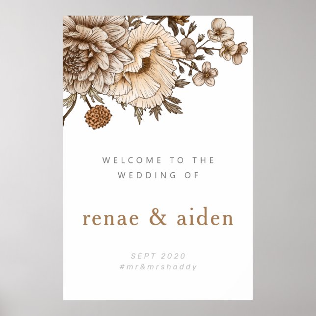 Póster Woodland Welcome sign, Vintage Boho (Frente)