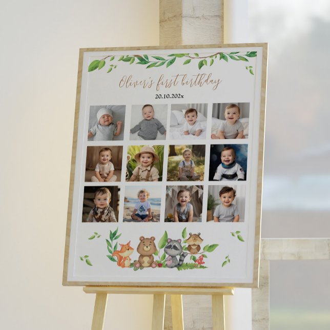 Póster Woodland Wild One First Year Photo Milestone Rótul (Subido por el creador)