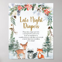 Woodland Winter Animals Forestales Diapers nocturn