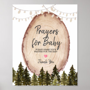Póster Woodland Winter Forest Prayers for Baby Poster