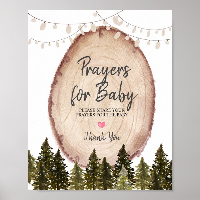 Póster Woodland Winter Forest Prayers for Baby Poster (Frente)