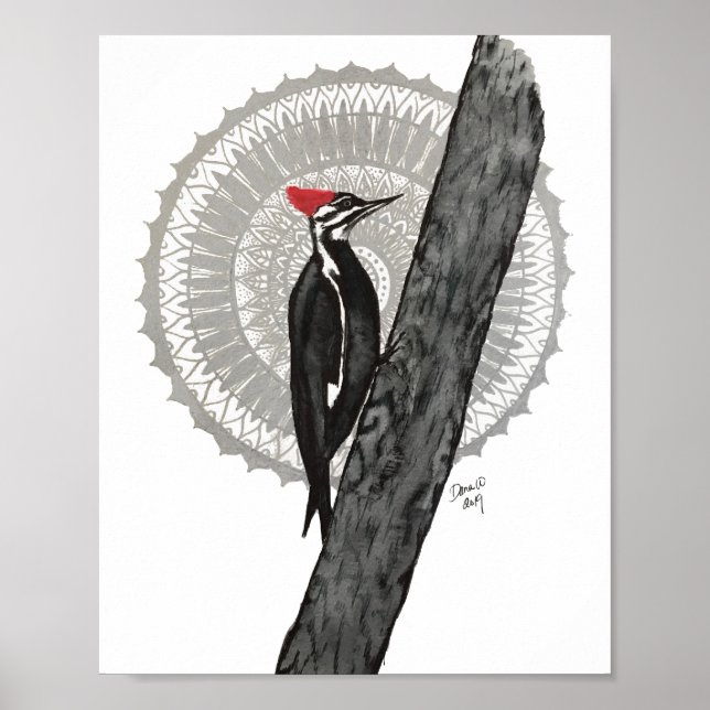 Póster Woodpecker Mandala 8x10 Print (Frente)