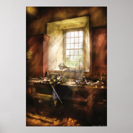 Póster Woodworker - Muchas herramientas antiguas
