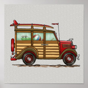 Póster Woody que practica surf lindo