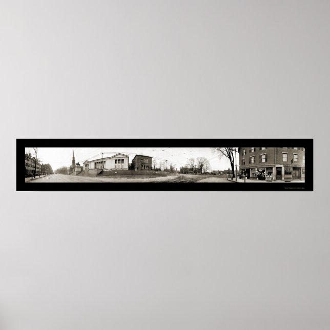 Póster Worcester, MA Main St Photo 1910 (Frente)