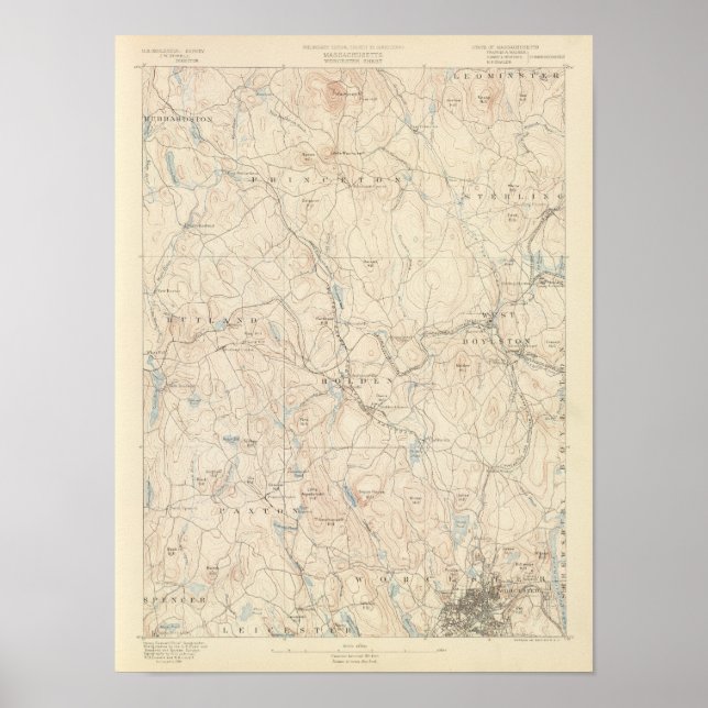 Póster Worcester, Massachusetts (Frente)