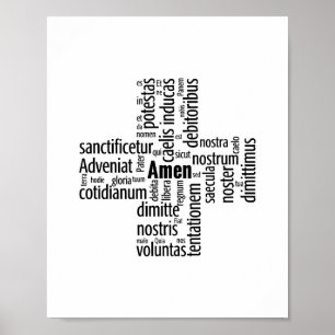 Póster Words from the Pater Noster in Latin