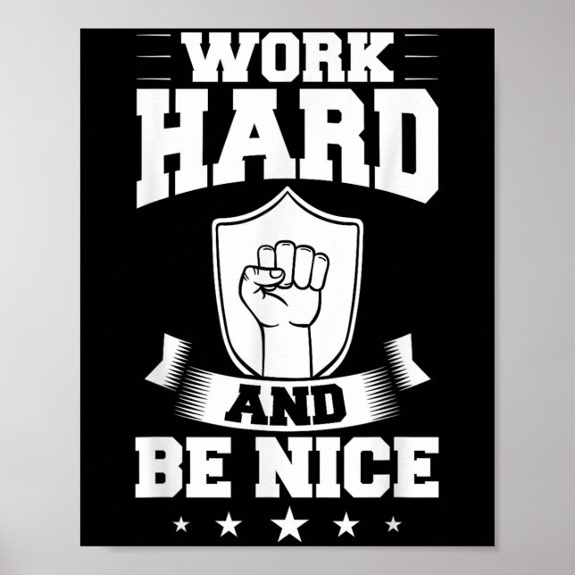 Póster Work Hard Quotes Insration Motivational Saying  (Frente)