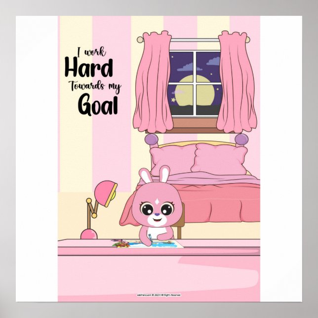 Póster work hard towards goals Wall art (Frente)