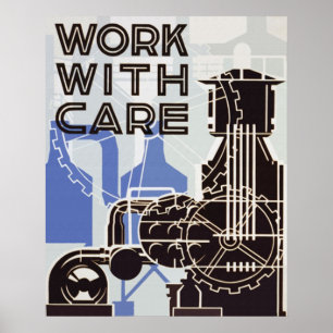 Póster Work With Care Poster
