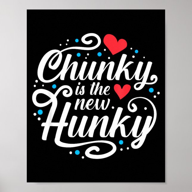 Póster Workout Fitness Funny Chunky Is The New Hunky Grap (Frente)