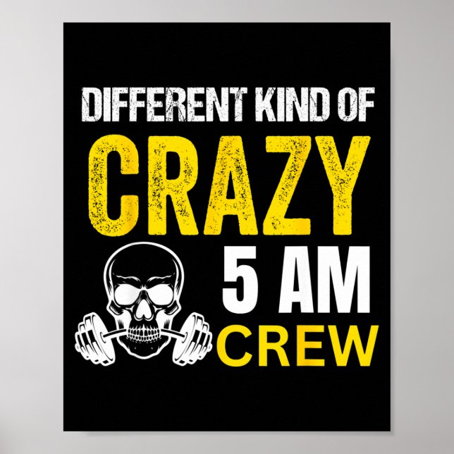 Póster Workout Squad 5am Crew Funny Gym Workout Quote  (Frente)