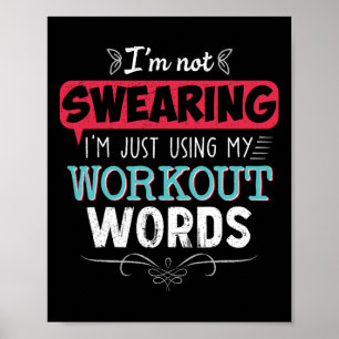 Póster Workout Words Divertido Chiste Divertido Gimnasio
