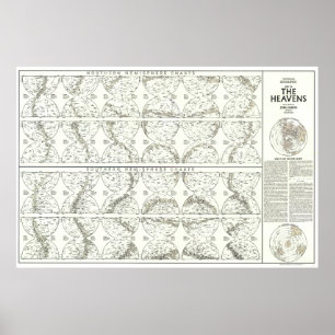 Póster " World: 1970 The Heavens MAP ...