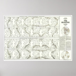Póster " World: 1970 The Heavens MAP ...
