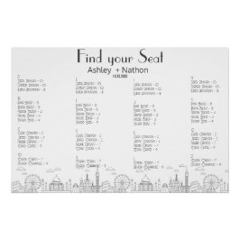 Póster World Adventure Seven Wonder Typology Boda