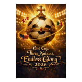 Póster World Cup 2026 Host Nations USA Mexico Canada