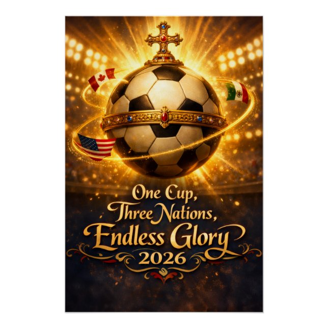 Póster World Cup 2026 Host Nations USA Mexico Canada (Anverso)