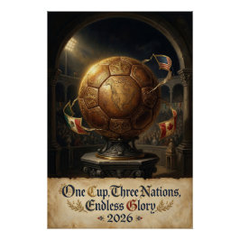 Póster World Cup 2026 Renaissance Soccer PosterUSA Mex CA