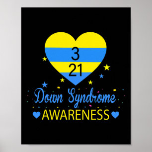 Póster World Down Syndrome Awareness March 21 Yellow Blue