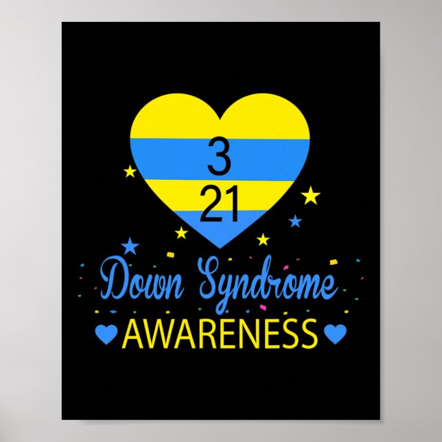 Póster World Down Syndrome Awareness March 21 Yellow Blue (Frente)