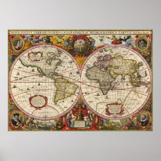 Póster World Map 1630