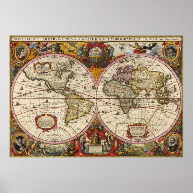 Póster World Map 1630 (Frente)