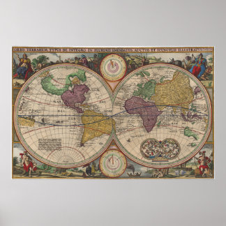 Póster World Map 1657