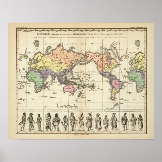 Póster World Map of Clothing Styles (Frente)