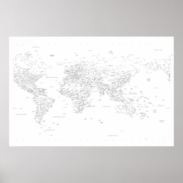 Póster World Map of Typography (Frente)