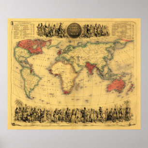Póster World Map Showing British EmpirePanoramic Map