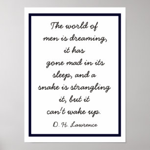 Póster World of Dreaming - cita de D.H. Lawrence -print