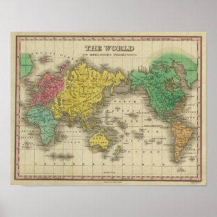 Póster World On Mercator's Projection