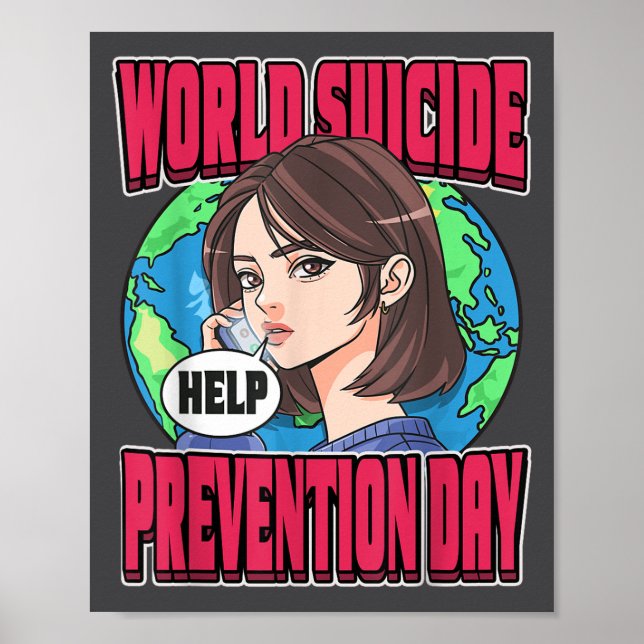 Póster World Suicide Prevention Day Awareness September 1 (Frente)
