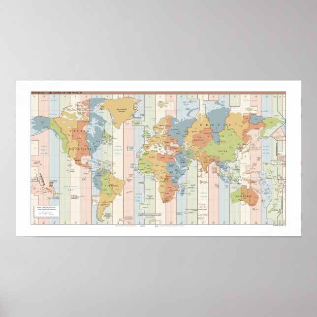 Póster World Traveler Time Zones of Europe and Africa Pos (Frente)