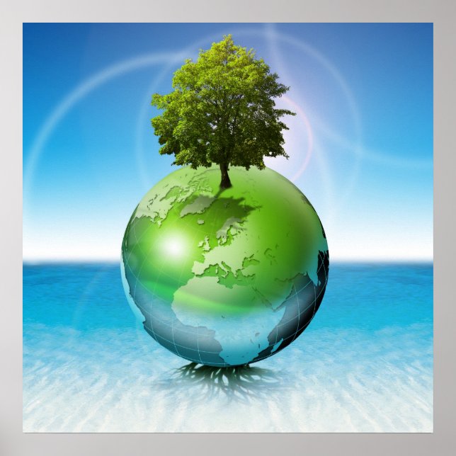 Póster World tree -  ecology concept (Frente)
