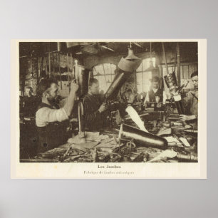 Póster World War 1, France, Artificial limb factory