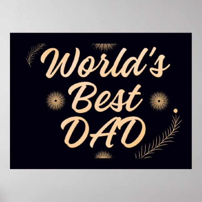 Póster World's Best Dad  Simple Typography Fathers (Frente)