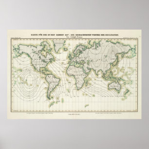 Póster World's magnetic declination