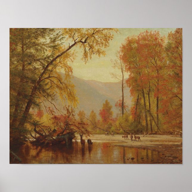 Póster Worthington Whittredge - Otoño en Delaware (Frente)