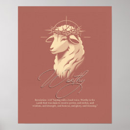 Póster Worthy, Christian faith Scripture wall art