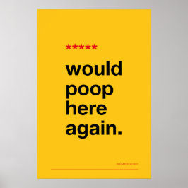Póster WOULD POOP HERE AGAIN – Funny Bathroom Poster