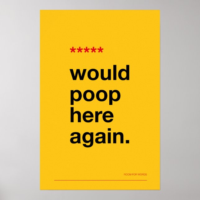 Póster WOULD POOP HERE AGAIN – Funny Bathroom Poster (Frente)