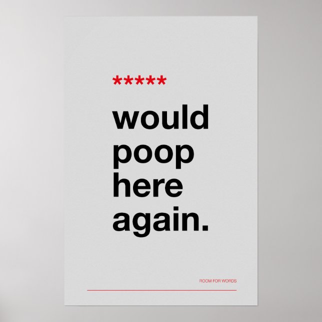 Póster WOULD POOP HERE AGAIN – Funny Bathroom Poster (Frente)