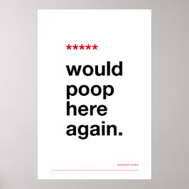 Póster WOULD POOP HERE AGAIN – Funny Bathroom Poster