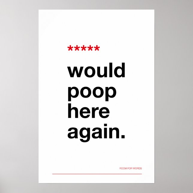 Póster WOULD POOP HERE AGAIN – Funny Bathroom Poster (Frente)