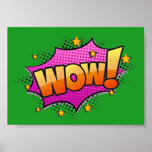 Póster Wow Comic Sound Effect