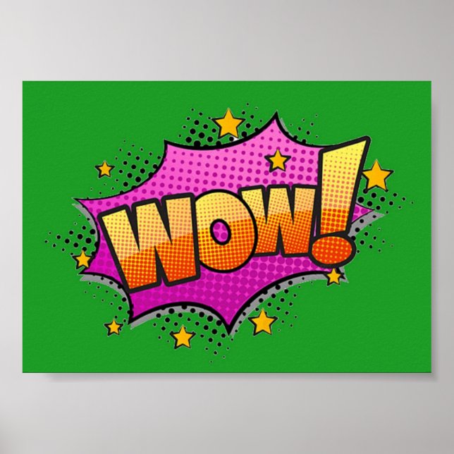 Póster Wow Comic Sound Effect (Frente)